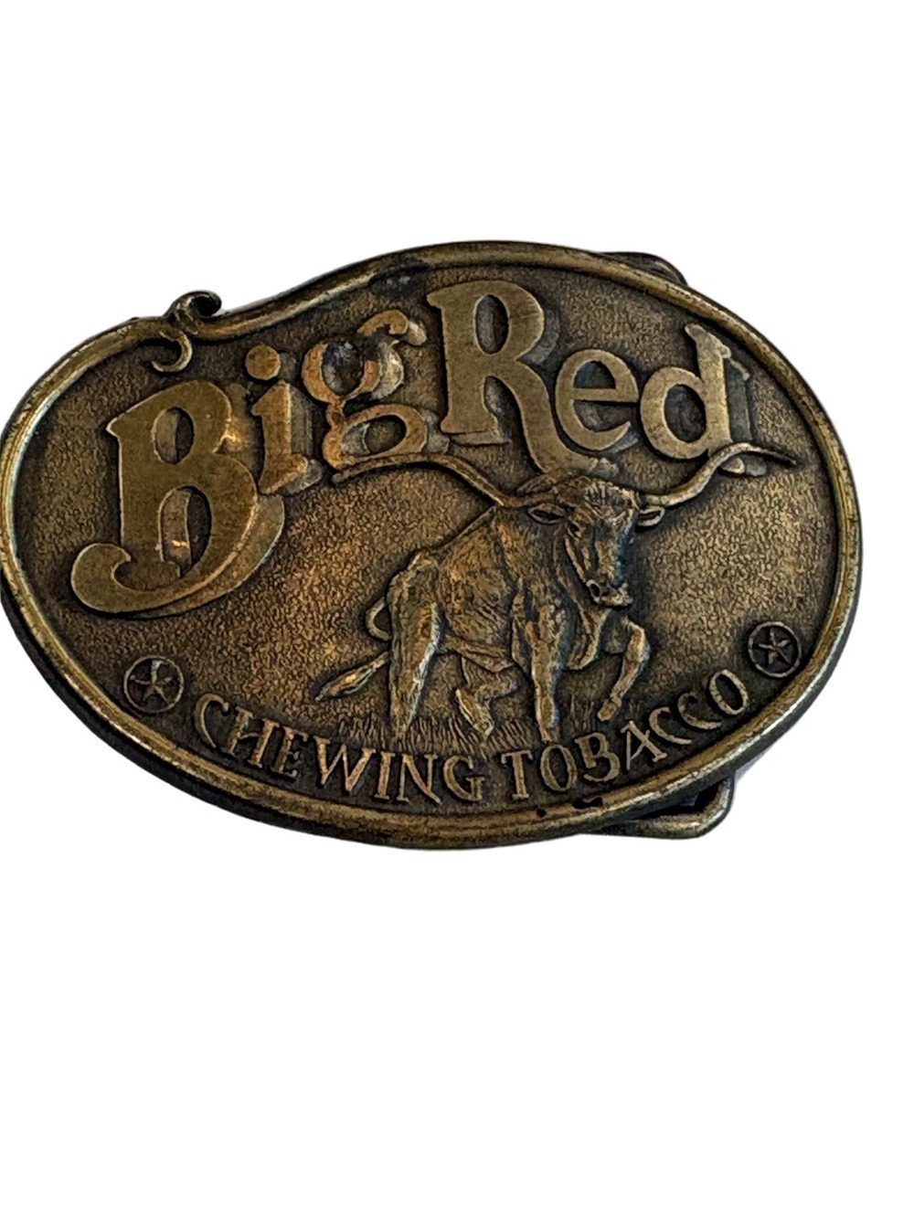 Big Red Chewing Tobacco Brass Belt Buckle  advertising collectible buckle only